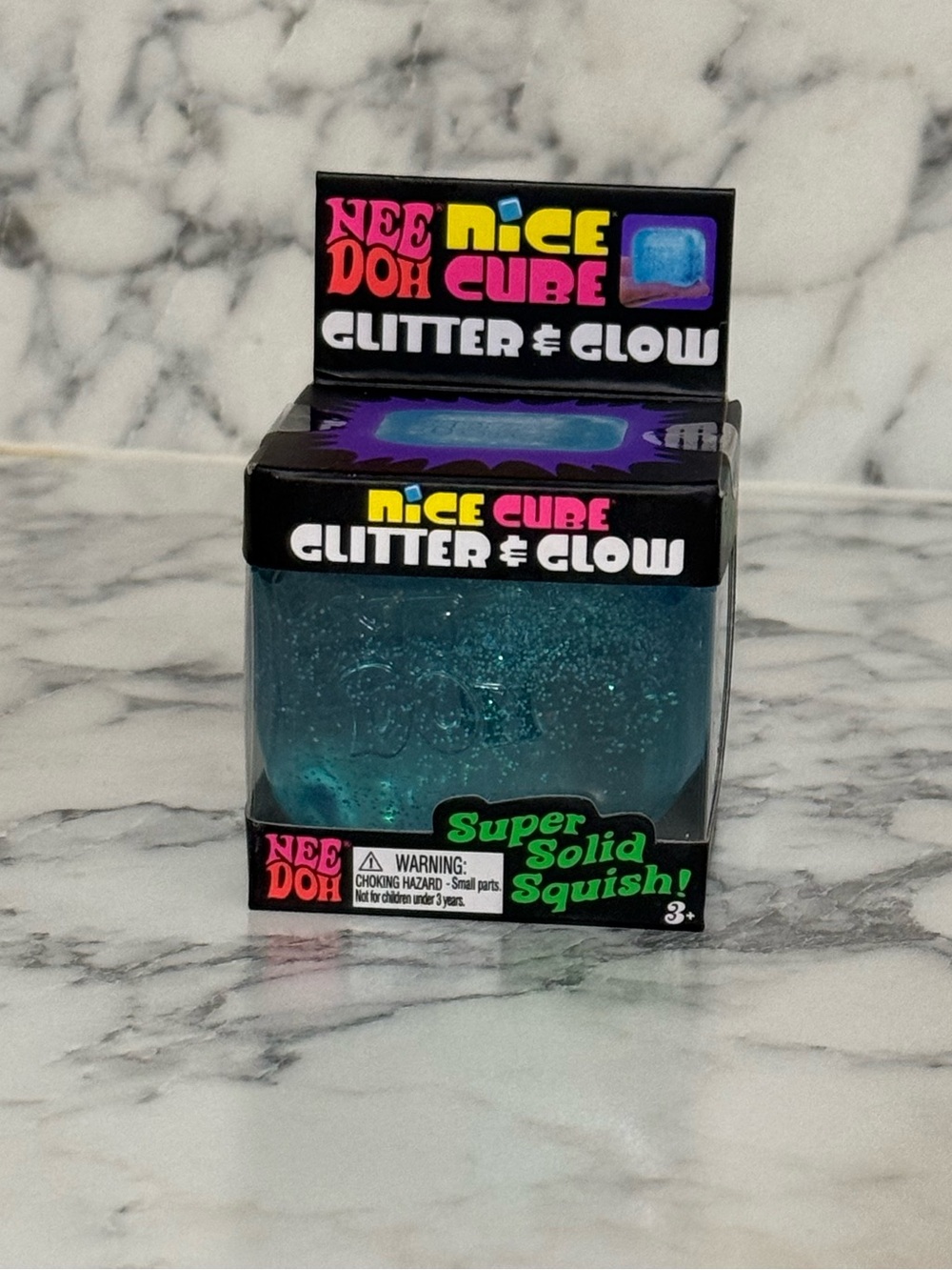 Nee Doh Nice Cube Glitter and Glow - Blue